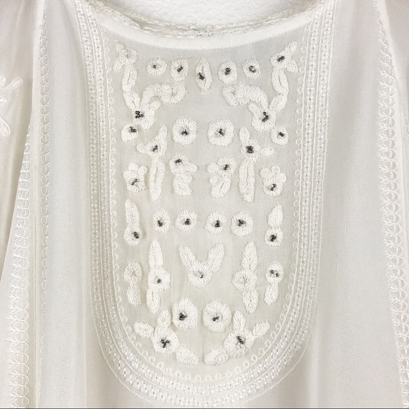 Joie‎ Metta White Embroidered Blouse Size Small - Picture 6 of 12